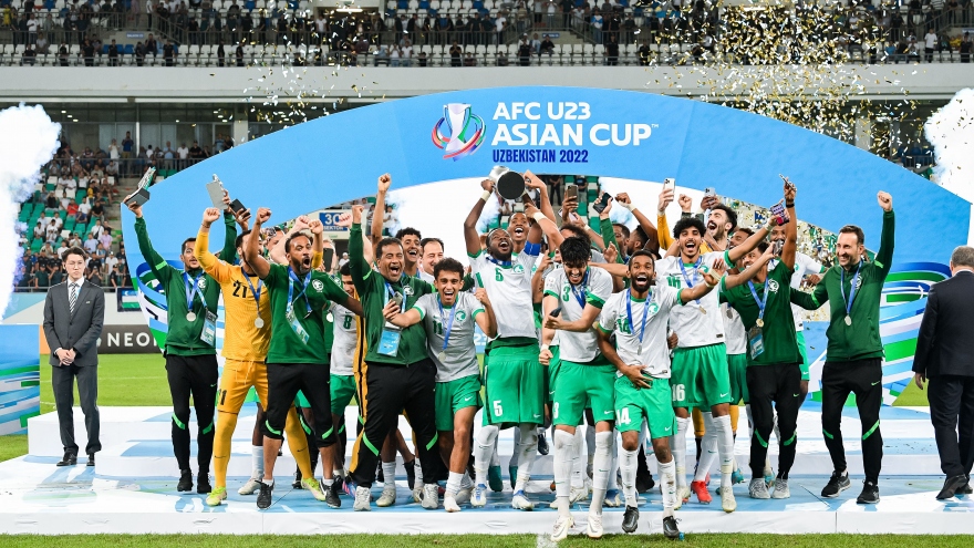 Thắng thuyết phục Uzbekistan, Saudi Arabia vô địch "tuyệt đối" ở U23 châu Á 2022